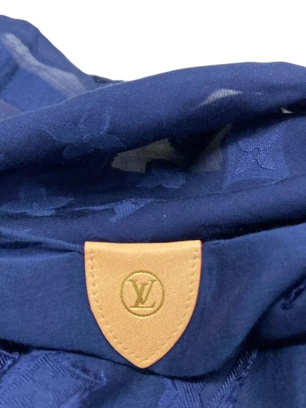 LOUIS VUITTON Paleo All Sunset M96551 Navy OS1255 Scarf Silk Cotton